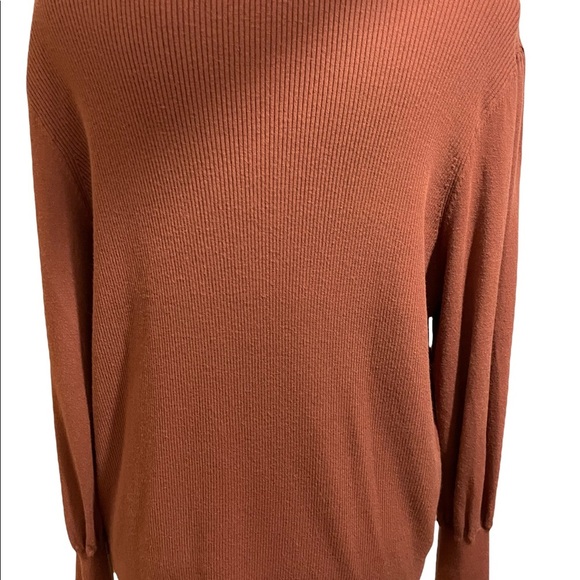 Halogen womens balloon sleeve ribbed sweater. Burnt orange size 1 Small - Picture 8 of 14